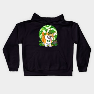 Pembroke Welsh Corgi Leprechaun St Patricks Day Irish Dog Kids Hoodie